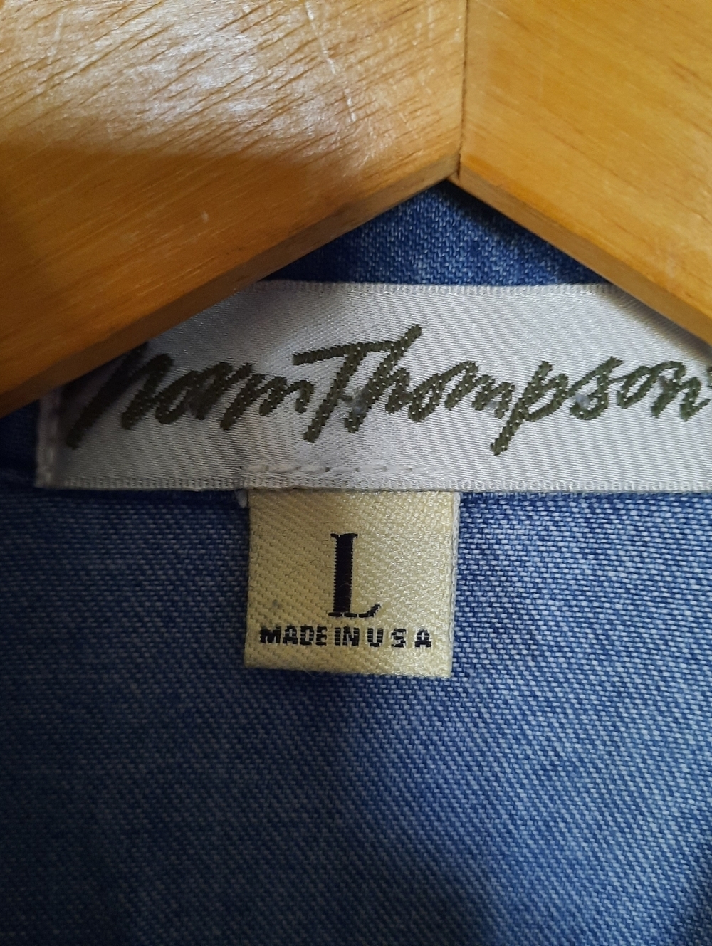 Norm Thompson Cotton Blend Medium Wash Denim Tang Jean Jacket Size Large - Picture 9 of 13
